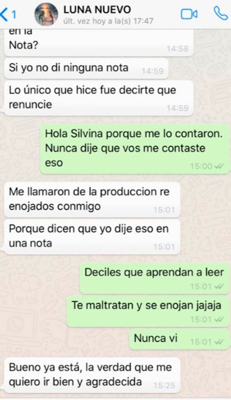 Silvina Luna se indignó con De Brito por mostrar un chat y él retrucó: "Cero códigos es hablar de una supuesta adicción del Polaco"