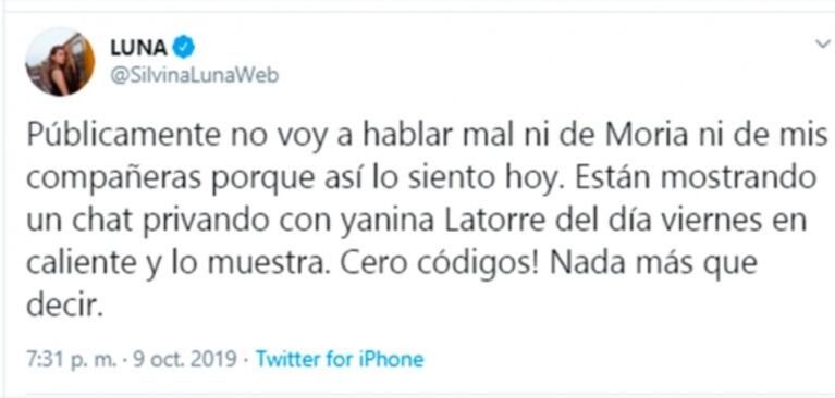 Silvina Luna se indignó con De Brito por mostrar un chat y él retrucó: "Cero códigos es hablar de una supuesta adicción del Polaco"