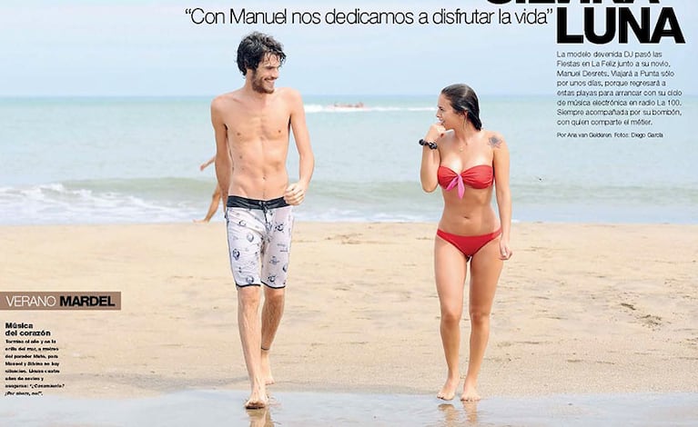 Silvina Luna y Manuel Desrets, sol y romance en Mar del Plata. (Foto: revista Gente)