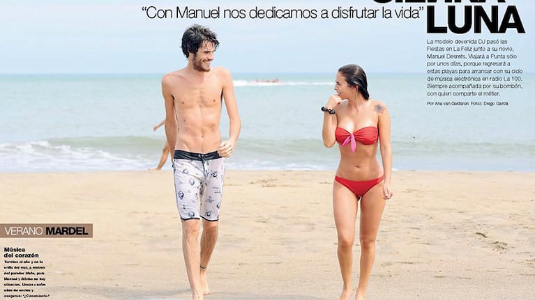 Silvina Luna y Manuel Desrets, sol y romance en Mar del Plata. (Foto: revista Gente)