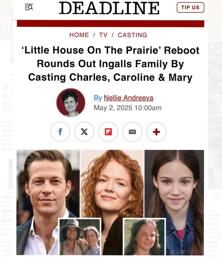 Skywalker Hughes será Mary Ingalls. Foto: Instagram @skywalker.hughes