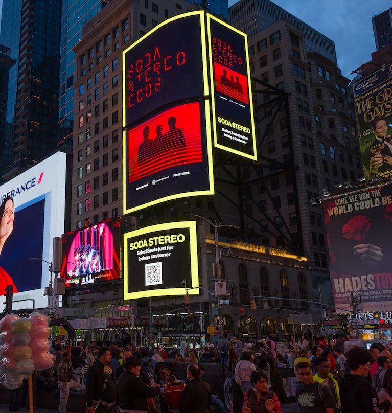 Soda Stereo ECOS en Times Square: anunció su gira por Estados Unidos