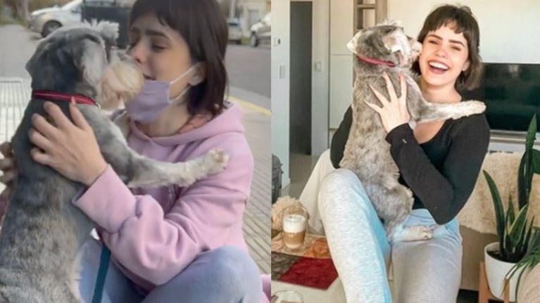 Sofi compartió el tierno video del reencuentro con su perro.