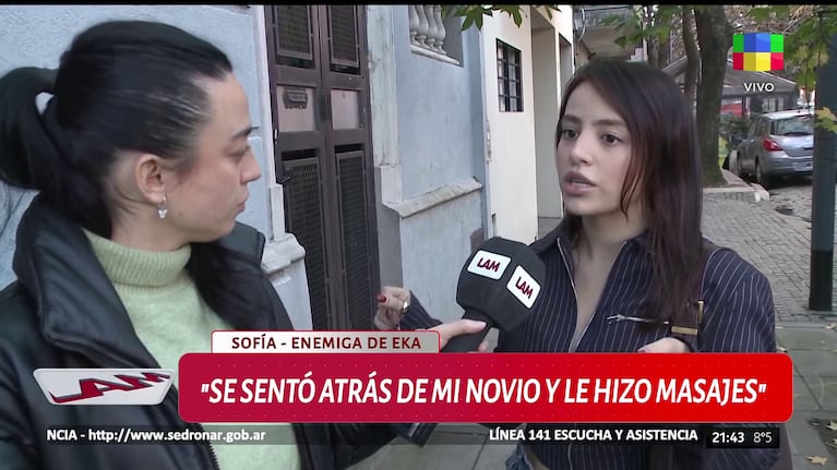 Sofía Barreiro hundió a Ekaterina Ojeda tras el escándalo con la China Suárez y Mauro Icardi (Foto: captura de América).