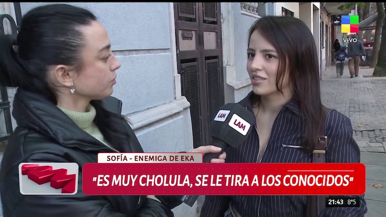 Sofía Barreiro hundió a Ekaterina Ojeda tras el escándalo con la China Suárez y Mauro Icardi (Foto: captura de América).