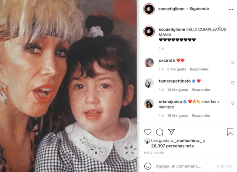Sofía Gala emocionó a Moria Casán en su cumpleaños con un dulce recuerdo: "Feliz cumple, mamá"