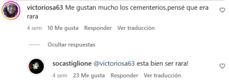 Sofía Gala reveló por qué le encanta ir a pasear a los cementerios: "Está bien ser rara"