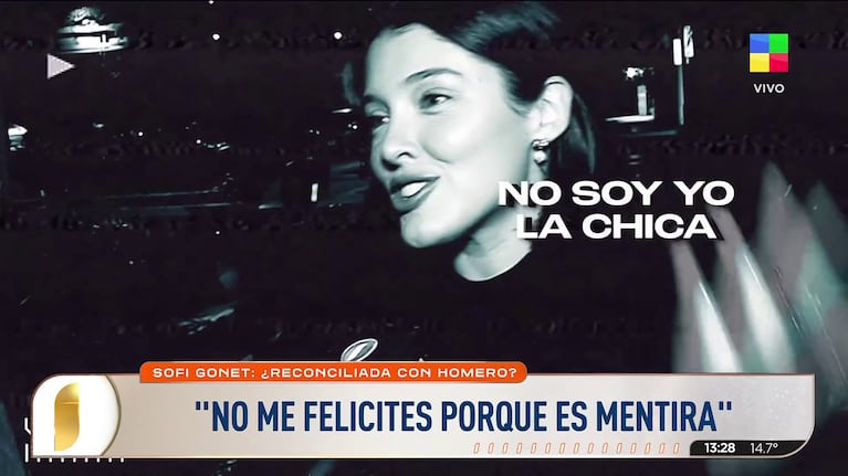 Sofía Gonet habló en Intrusos de los rumores de una vuelta con Homero Pettinato (Foto: captura de América).