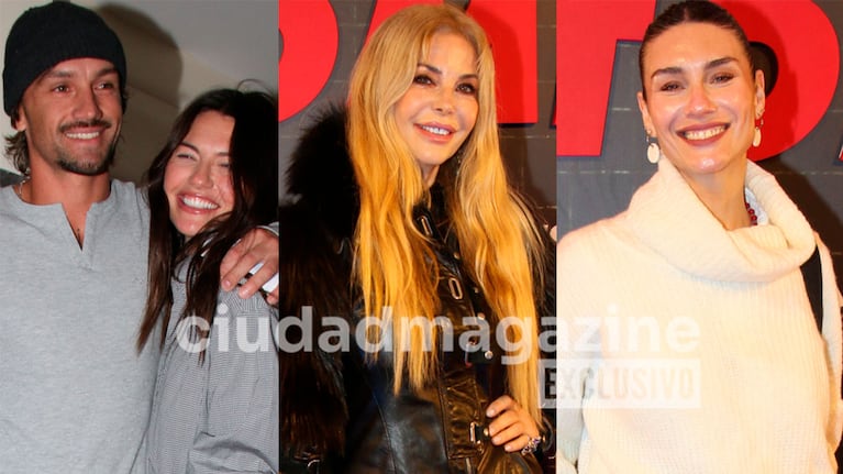 Sofía Jujuy Jiménez con su novio, Graciela Alfano y Paula Morales en el estreno de Stomp (Fotos: Movilpress).