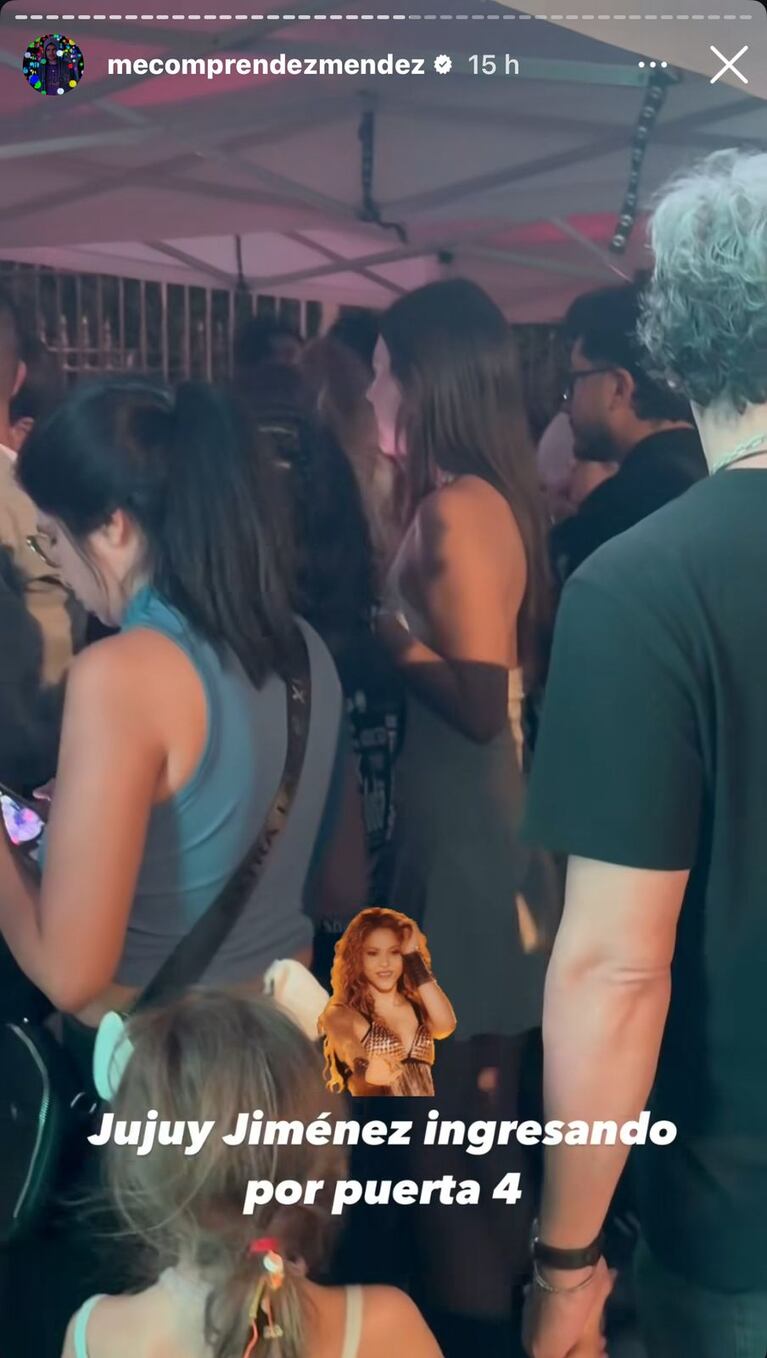 Sofía Jujuy Jiménez en el show de Shakira (Foto: Instagram/@mecomprendezmendez).