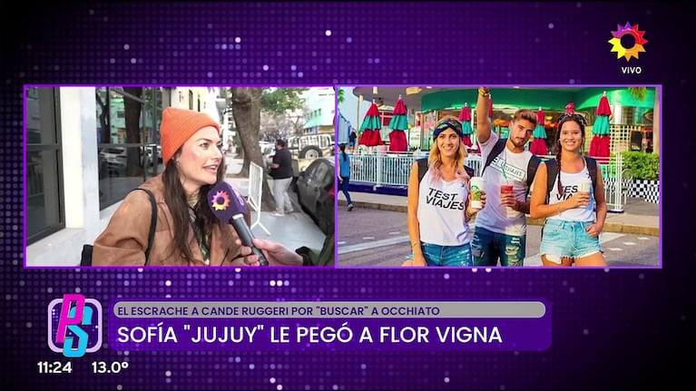Sofía Jujuy Jiménez habló de la polémica de Flor Vigna con Nico Occhiato y Cande Ruggeri (Foto: captura de eltrece).