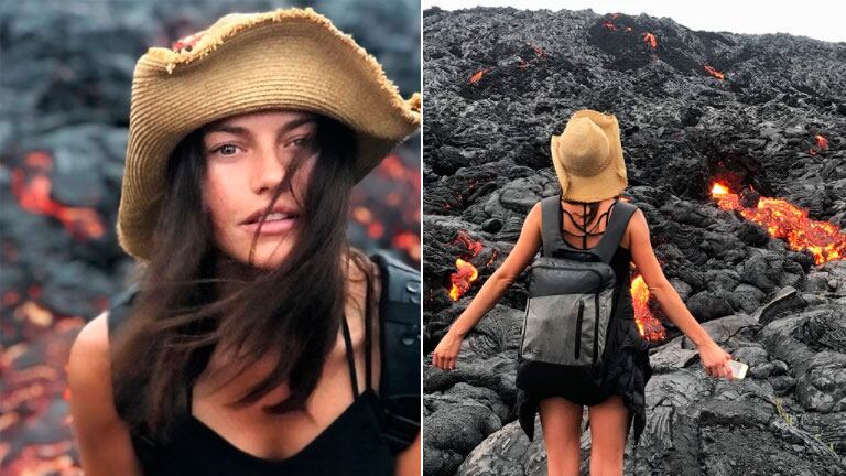Sofía "Jujuy" Jiménez visitó un volcán activo en Hawaii
