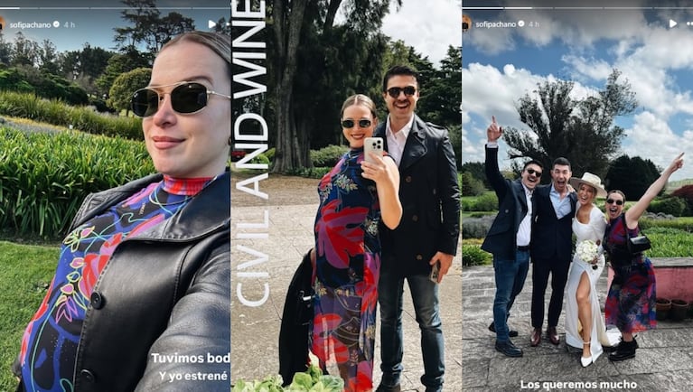 Sofía Pachano deslumbró en una boda con su pancita de embarazo y un look primaveral. Crédito: Instagram