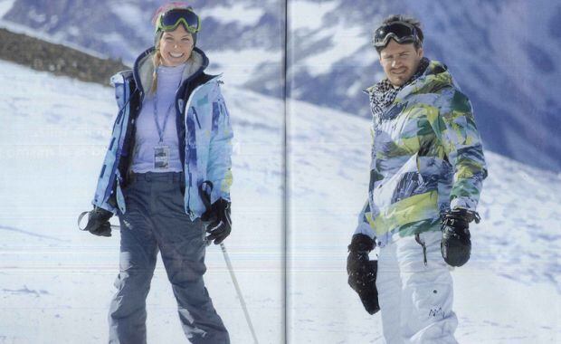 Sofía Zámolo y Gastón Rossetto, enamorados en la nieve de Chile. (Fotos: Revista Caras)