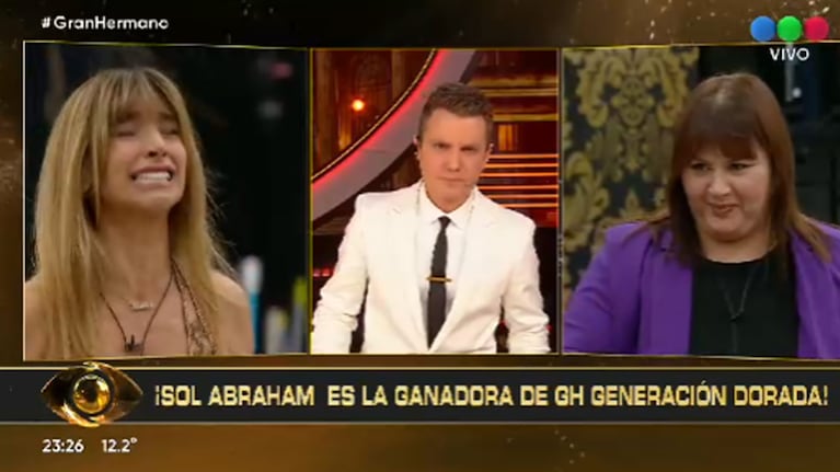 Sol ganadora de Gran Hermano Generación Dorada. Captura: Telefe