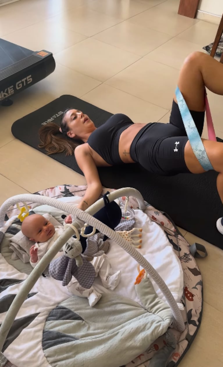 Sol Pérez entrenando con su hijo Marco (Foto: captura de Instagram).