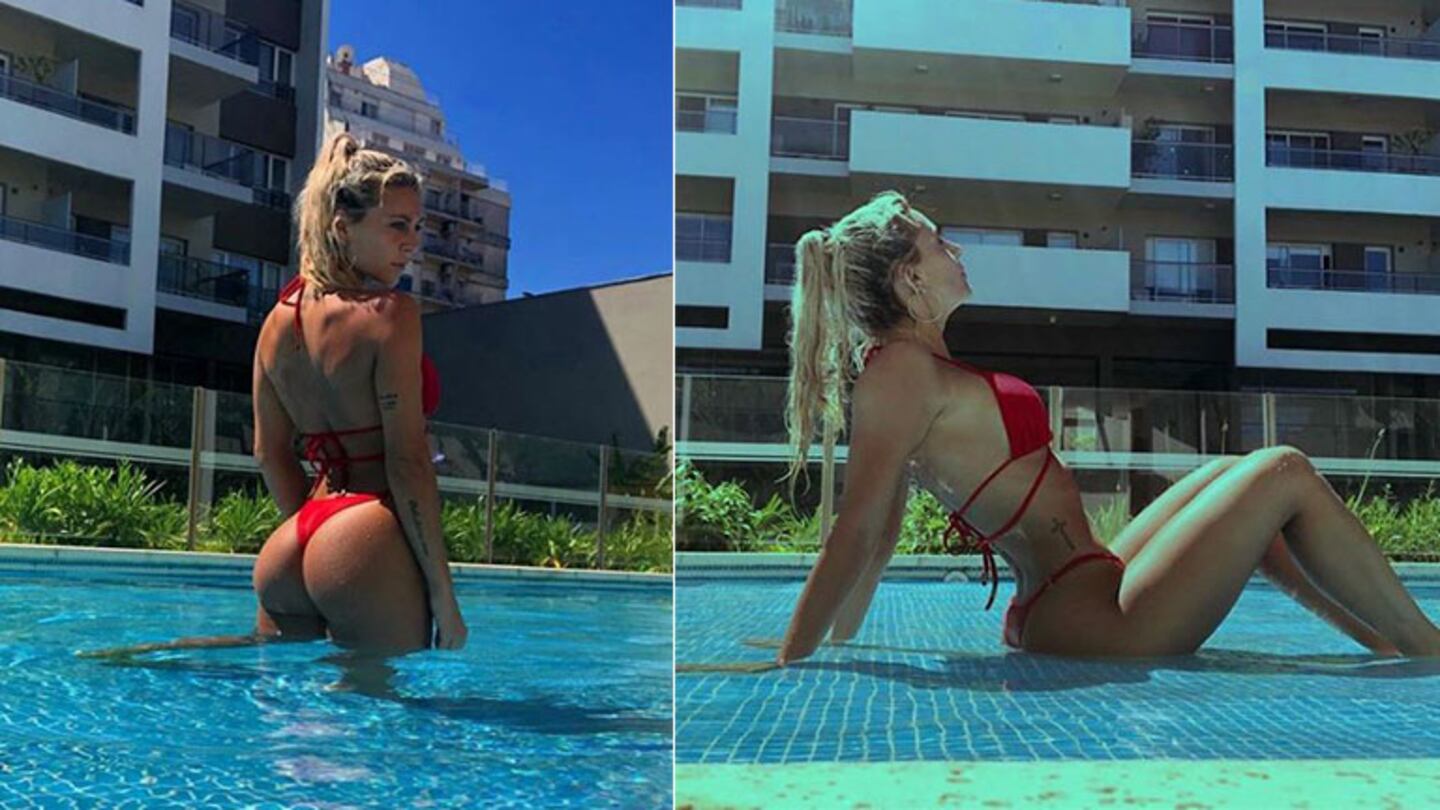 Sol Pérez le dio la bienvenida al calorcito con una sensual bikini roja: ¡tarde de pileta y fotos sexies!