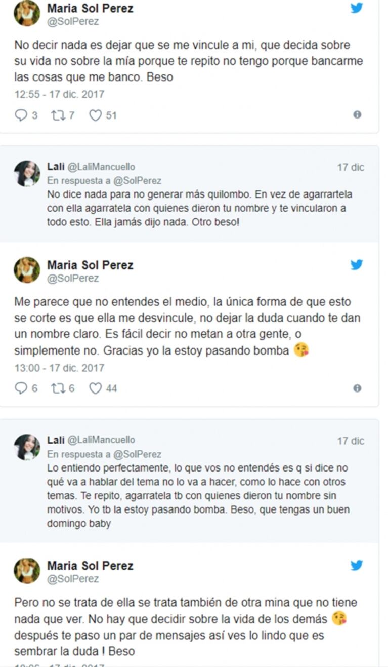 Sol Pérez, picante con Pampita tras los rumores que la vincularon con Pico Mónaco: "Si te preguntan si le encontraste mensajes míos, es tan fácil como decir 'no'"