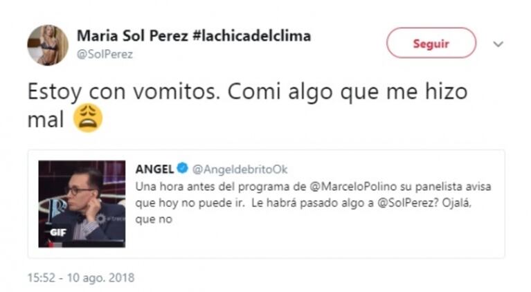 Sol Pérez se descompensó mientras se preparaba para ir a Los Especialistas del Show: el motivo