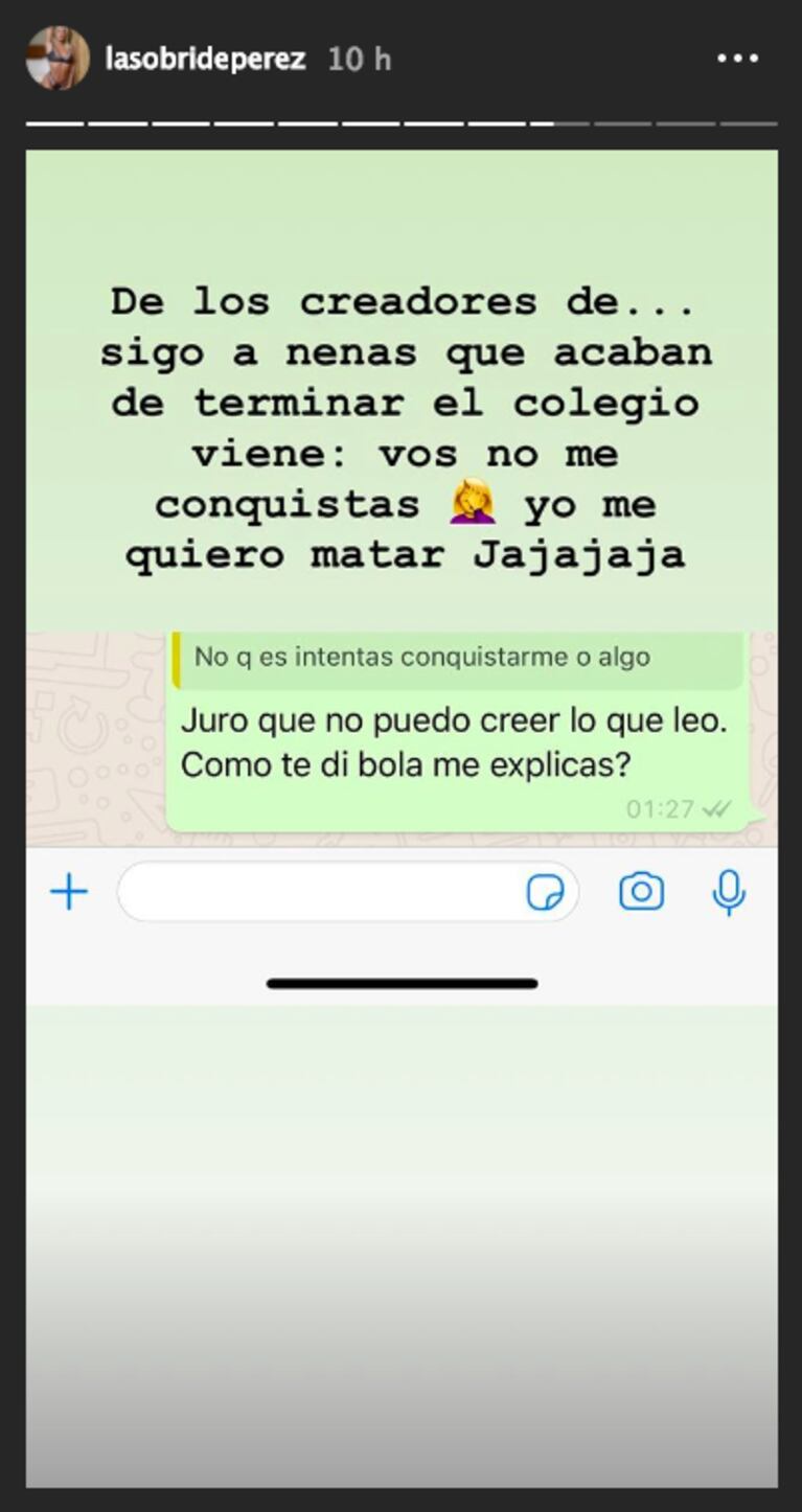 Sol Pérez se peleó con el chico con el que estaba saliendo... ¡y mostró los chats del final de la relación!