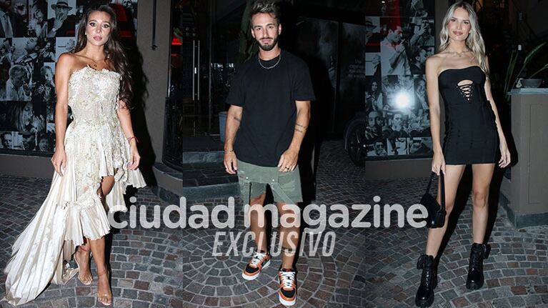 Sol Pérez, Stefano de Gregorio y Eva Bargiela en el estreno de The Challenge (Fotos: Movilpress).