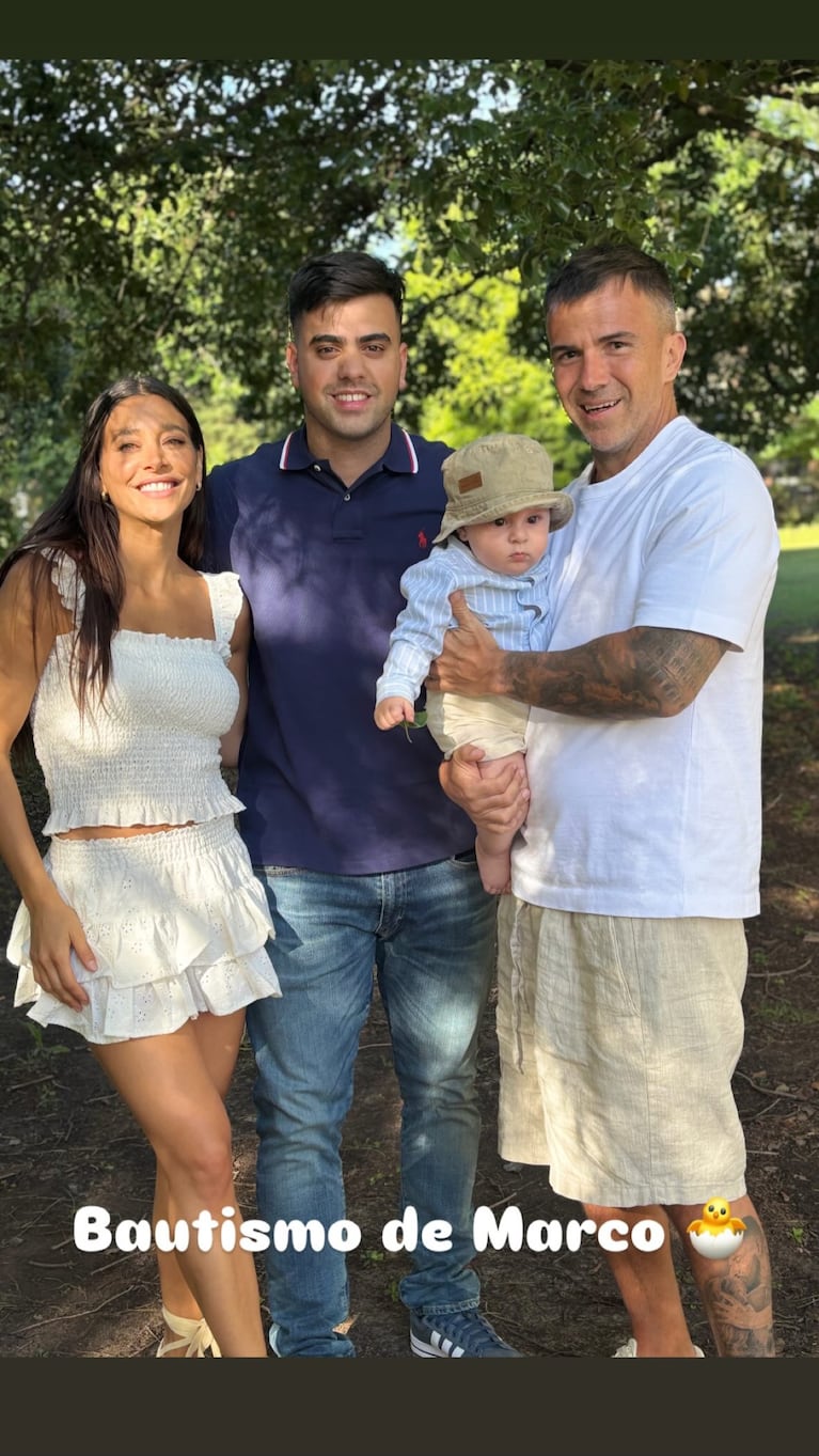 Sol Pérez y Guido Mazzoni festejaron el bautismo de Marco, su hijo. (Foto: @lasobrideperez)