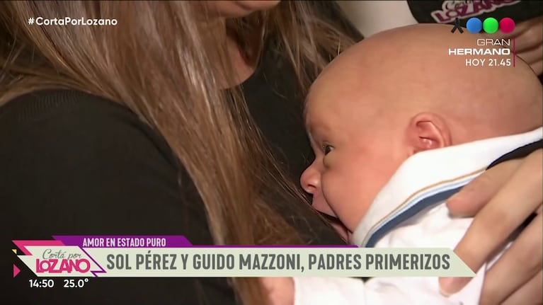 Sol Pérez y su hijo (Foto: captura de Telefé).