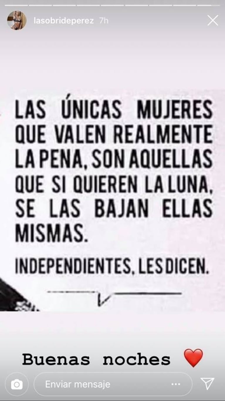 Sol Pérez y un reflexivo posteo: ¿con qué tipo de mujer se siente identificada?