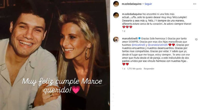 Soledad Aquino saludó a Marcelo Tinelli por su cumpleaños (Foto: Instagram @m.soledadaquino)