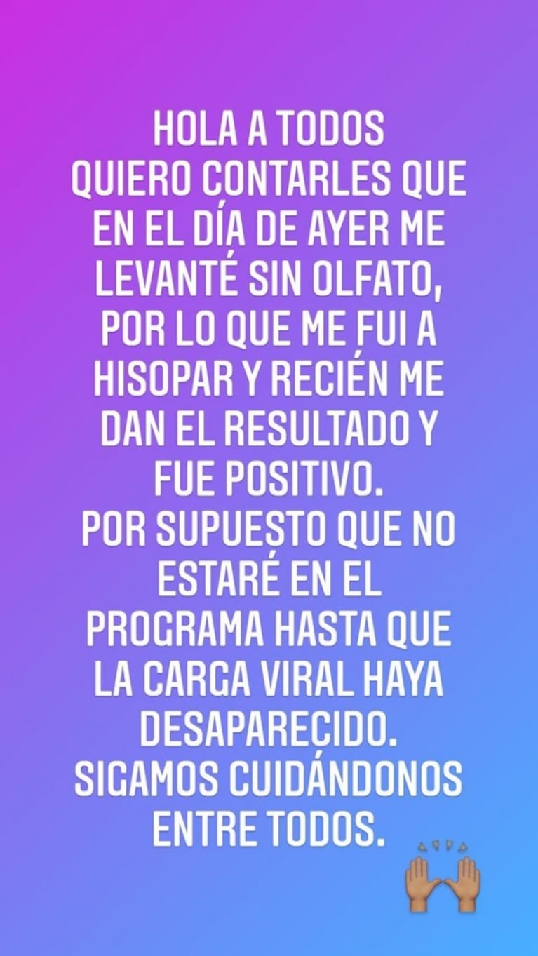 Soledad Fandiño tiene coronavirus y el Pelado López contó al aire el resultado: "Dio positivo y por eso no está hoy"