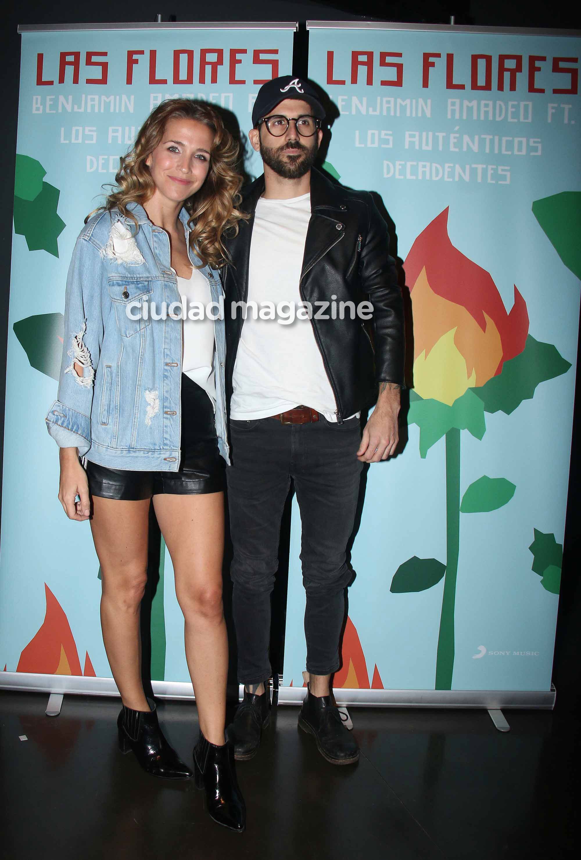 Soledad Fandiño y Nacho Lecouna, en el show de Benjamín Amadeo en La Trastienda (Foto: Movilpress)