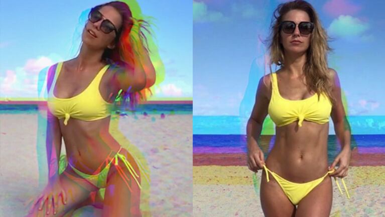 Soledad lució sus curvas desde las playas de Miami.