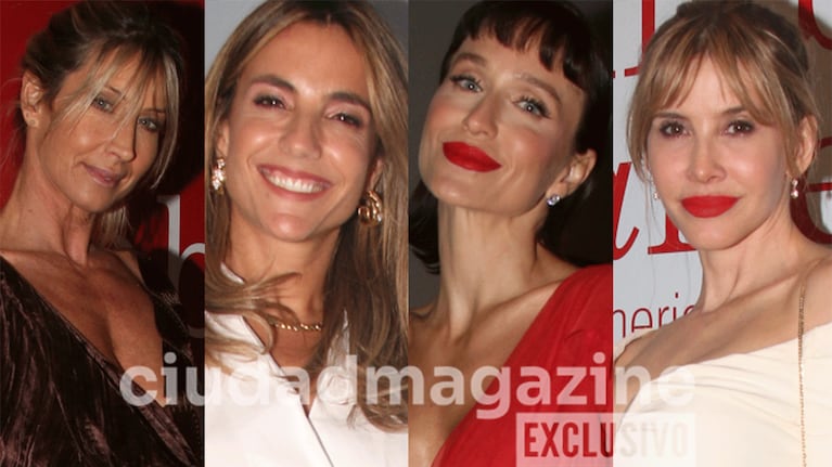 Soledad Solaro, María Belén Ludueña, Brenda Gandini y Guillermina Valdés acompañaron a Carolina Herrera (Fotos: Movilpress).