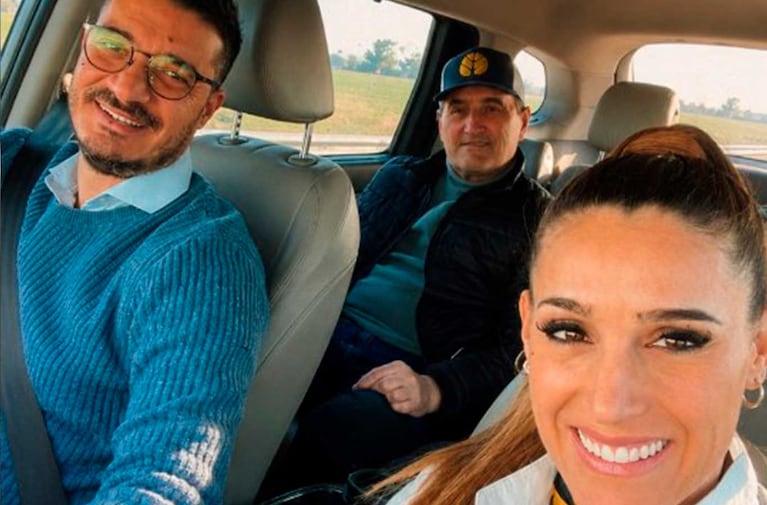 Soledad, su papá Omar y Jeremías, el marido de la cantante (Foto: Instagram @sole_pastorutti)