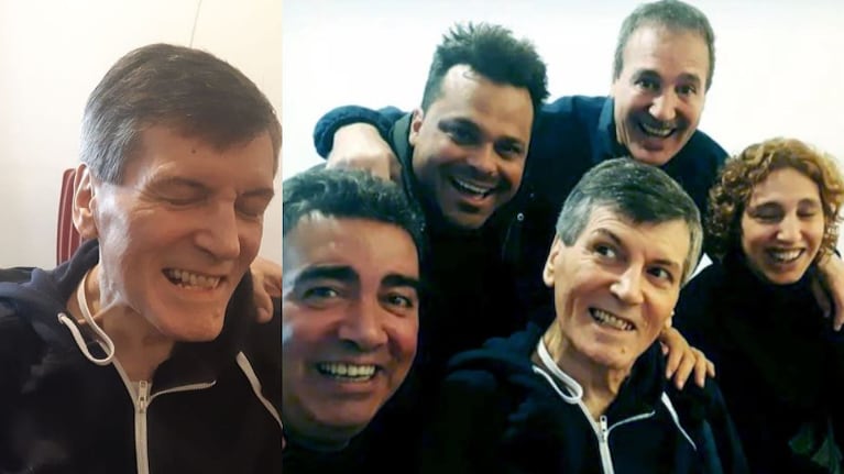 Sonriente y de buen humor: así se lo vio a Carlín.