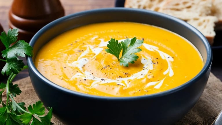 Sopa de calabaza, un clásico de cada invierno, con el toque distintivo del jengibre. Foto: CucinareTV