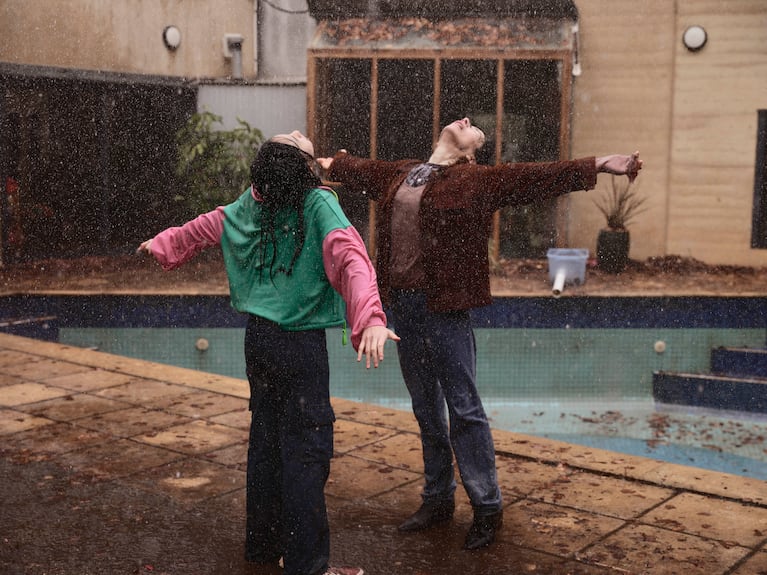 Sora Wong and Sally Hawkins on the set of A24’s BRING HER BACK