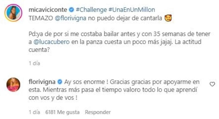 Sorpresiva reacción de Flor Vigna al ver a Mica Viciconte bailando su tema: "De las que más me enseñó en la vida"