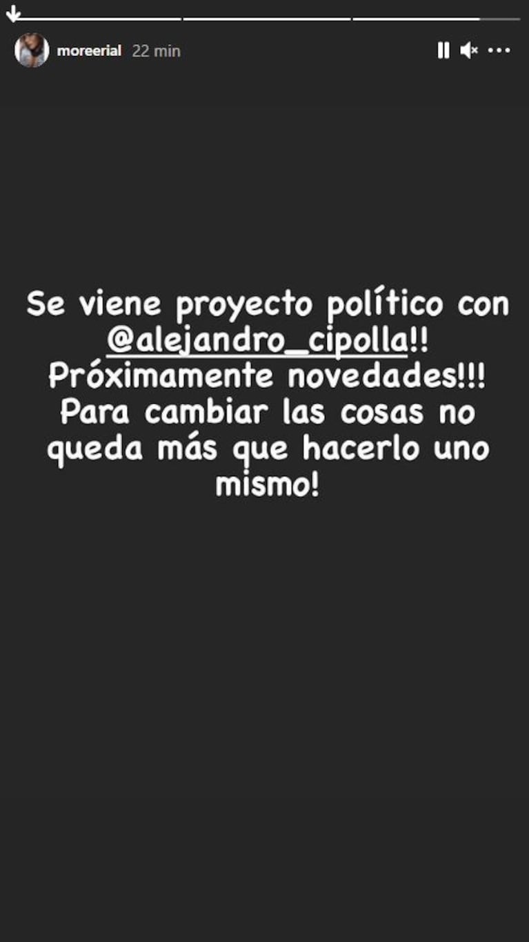 Sorpresivo anuncio de More Rial tras revelar que se lanza a la política: "Para cambiar las cosas, no queda más que hacerlo uno mismo"