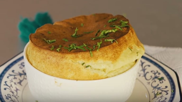 Soufflé de queso azul, receta