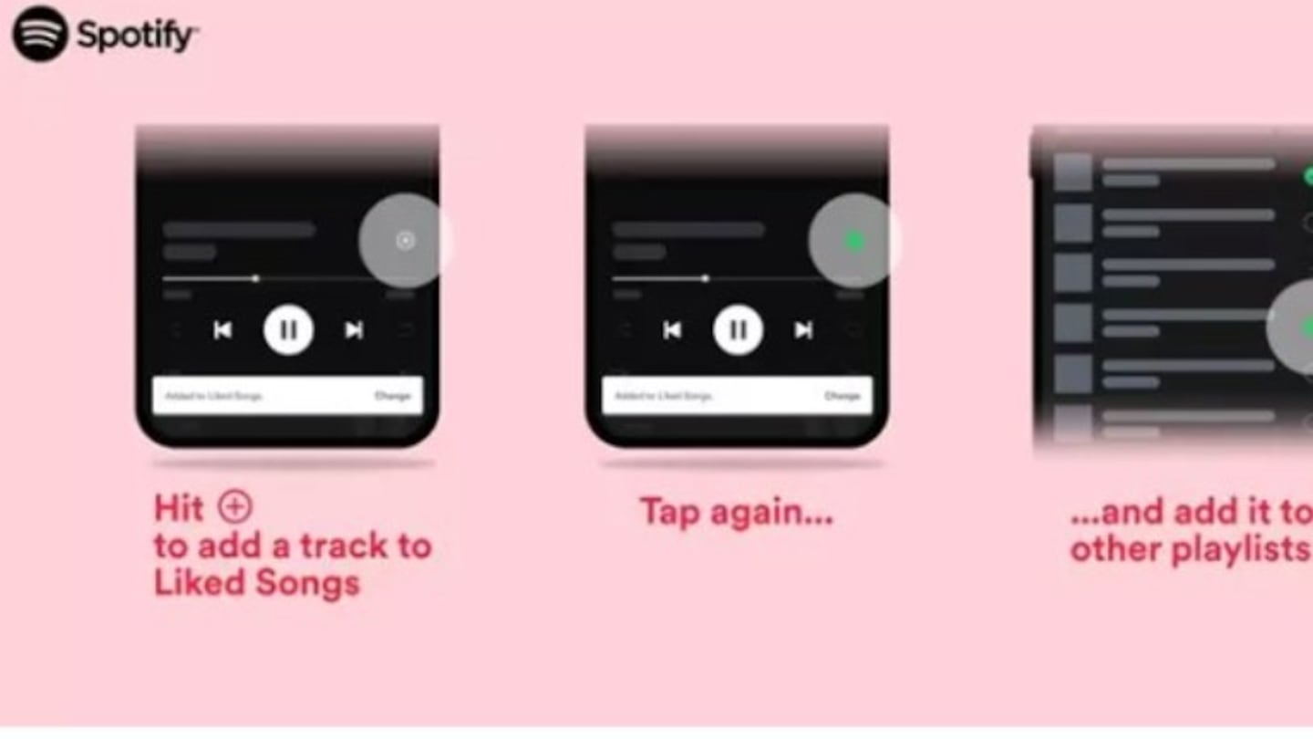 Spotify sustituye el botón de Me gusta por un Más para guardar canciones en la Biblioteca o crear playlists