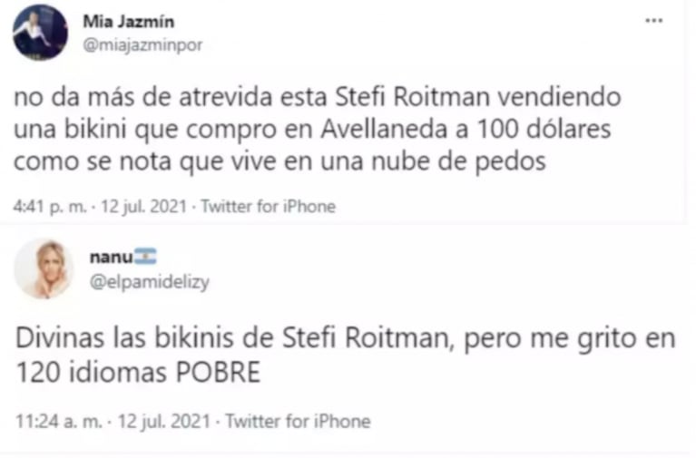 Stefi Roitman recibió fuertes críticas por su nueva marca de bikinis: "Me gritó pobre en 120 idiomas"