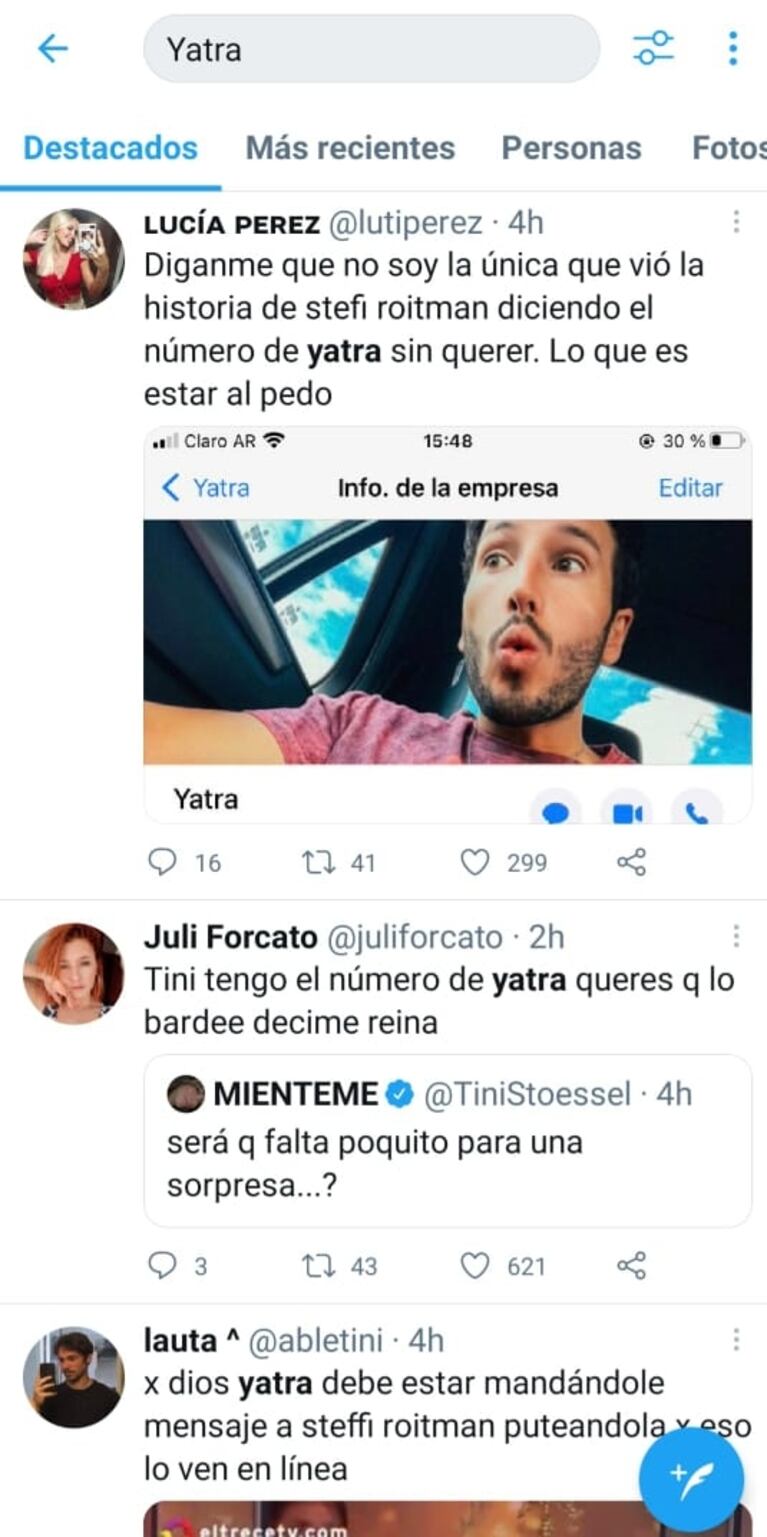 Stefi Roitman y Ricky Montaner filtraron sin querer el teléfono de Sebastián Yatra y él reaccionó con fastidio: "Esto parece un chiste"