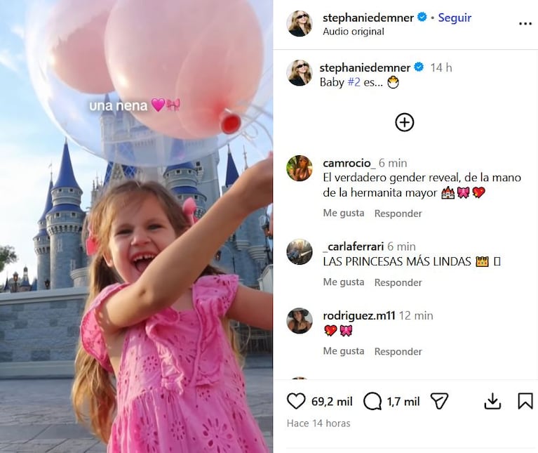 Stephanie Demner anunció que espera una nena en sus redes sociales (Foto: Instagram).