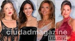 Stephanie Demner, Barby Franco, Sofía Zámolo y Lourdes Sánchez en la boda de Cande Ruggeri y Nico Maccari (Fotos: Movilpress).