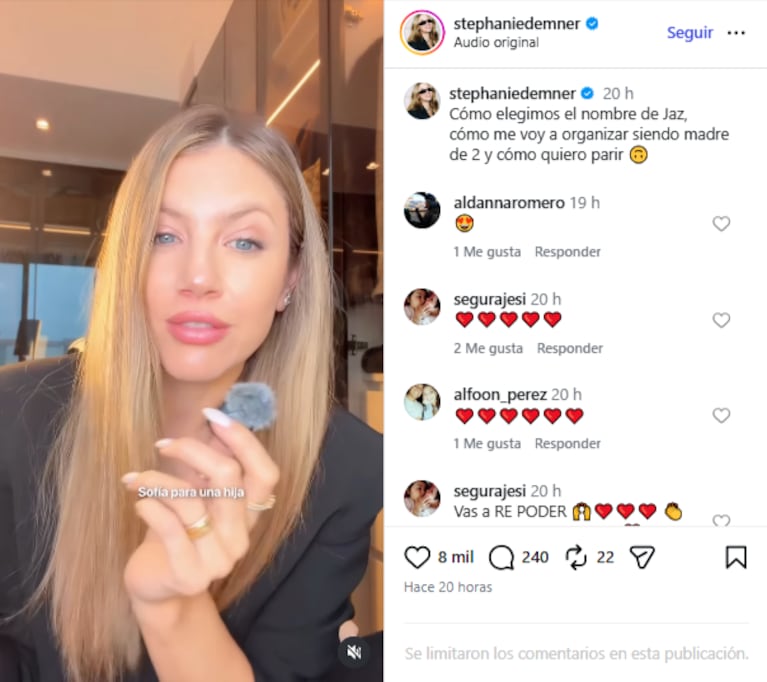 Stephanie Demner de cara a la llegada de su segunda hija, pensando en cómo se organizará con dos niñas a su cargo.   Fuente: Instagram