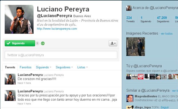 Su emotivo mensaje para sus fans, tras un mes de internación (Foto: Twitter).