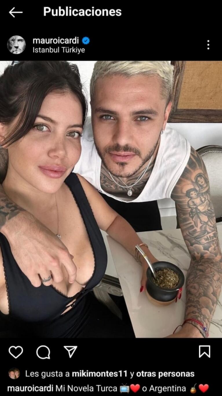 Sugestivo posteo de Mauro Icardi tras las versiones de crisis con Wanda Nara: "Mi novela turca o argentina"