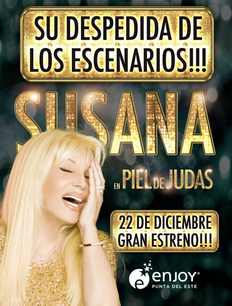 Susana Giménez anunció su despedida de los escenarios: hará por última vez Piel de Judas en Punta del Este 