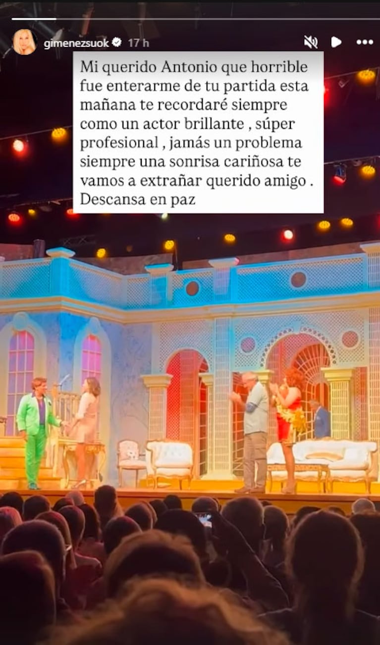 Susana Giménez despidió a Antonio Grimau con un emotivo mensaje (Instagram)